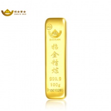 招金（ZHAOJIN） 招金黄金 足金黄金金条上海黄金交易所原料金100g 投资收藏