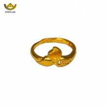 招金 幸运桃花足金黄金戒指 Au999 4.15克