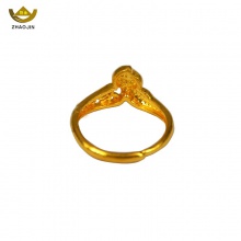 招金 幸运桃花足金黄金戒指 Au999 4.15克