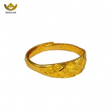 招金 菱形清新足金黄金戒指 Au999 3.52克