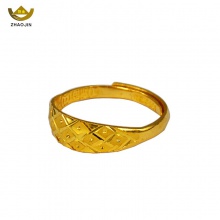 招金 菱形清新足金黄金戒指 Au999 3.52克