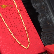 招金 密语竹节足金黄金项链 Au999 17.5克重