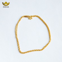 招金 优雅锁骨足金黄金项链 Au999 5.51克重