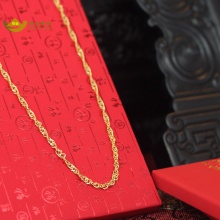 招金 优雅锁骨足金黄金项链 Au999 5.51克重