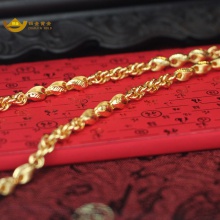 招金 魅力简洁足金黄金项链 Au999 31.67克重