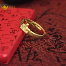    招金 尊贵皇冠足金黄金戒指 Au999 3.33克 