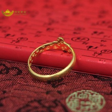    招金 尊贵皇冠足金黄金戒指 Au999 3.33克 